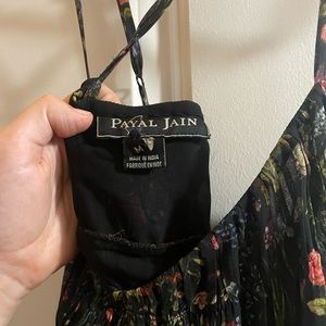 Floral Print Black Maxi Dress